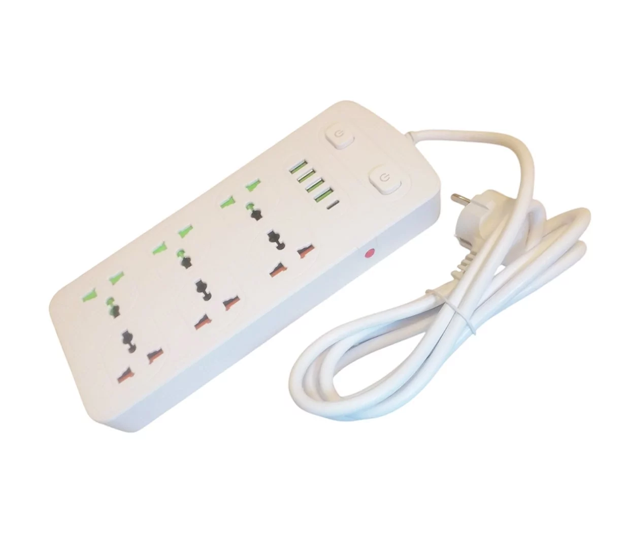 Подовжувач на 6 розеток і 4 USB роз'єми 2M AR CP05, фото 1