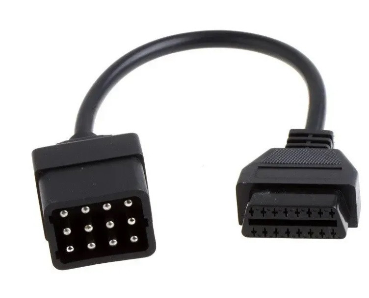 Перехідник для сканера на ГАЗ, Газель, Соболь, Волга, УАЗ 12 pin на 16 pin OBD2  Автоком, Делфі, TCS, Multidiag, K-Line