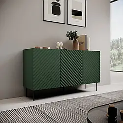 Комод з рефленими фасадами ONDA 150 3D2SZ CAMA зелений