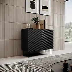Комод з рефленими фасадами ONDA 2D CAMA чорний