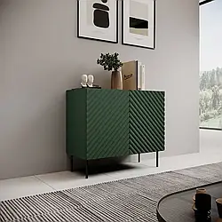 Комод з рефленими фасадами ONDA 2D CAMA зелений