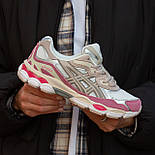 Жіночі кросівки Asics Gel Kahana 8 весна-осінь-літо у сітку повсякденні (білі з рожевим). Живе фото, фото 2