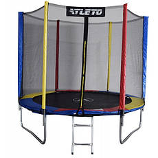 Батут Atleto 183 см з зовнішньою сіткою Multicolor + м’ячик у подарунок, фото 4