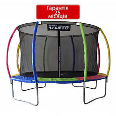 Батут Atleto 374 см з внутрішньою сіткою Multicolor, фото 3
