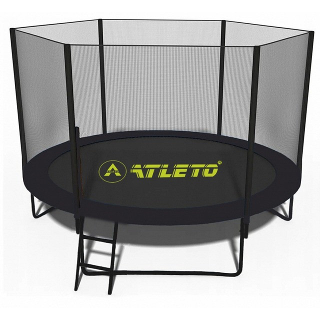 Батут Atleto 252 см Black з сіткою та драбинкою