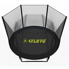Батут Atleto 252 см Black з сіткою та драбинкою + м'ячик у подарунок, фото 5