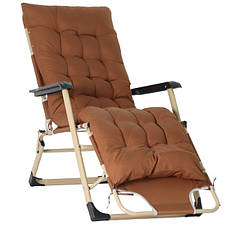 Шезлонг крісло садовий, туристичний Bonro PRO-04 коричневий + подушка