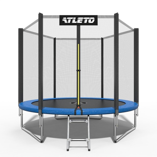 Батут дитячий Atleto 252 см з сіткою та драбинкою