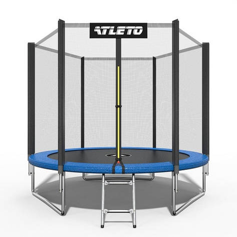 Батут дитячий Atleto 252 см з сіткою та драбинкою, фото 1