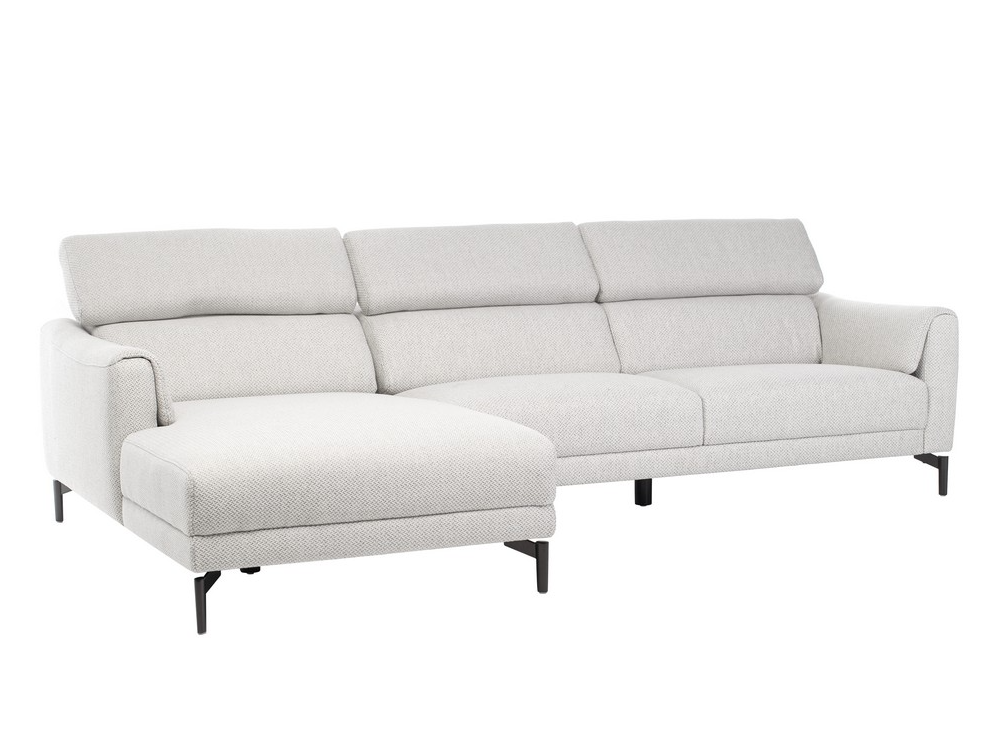 Кутовий диван "Леонардо" бежевий льон + чорний (L), фото 1