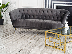 Софа "Куля" сірий + золото