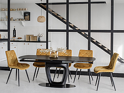 Керамічний стіл TML-825 неро маркина + чорний