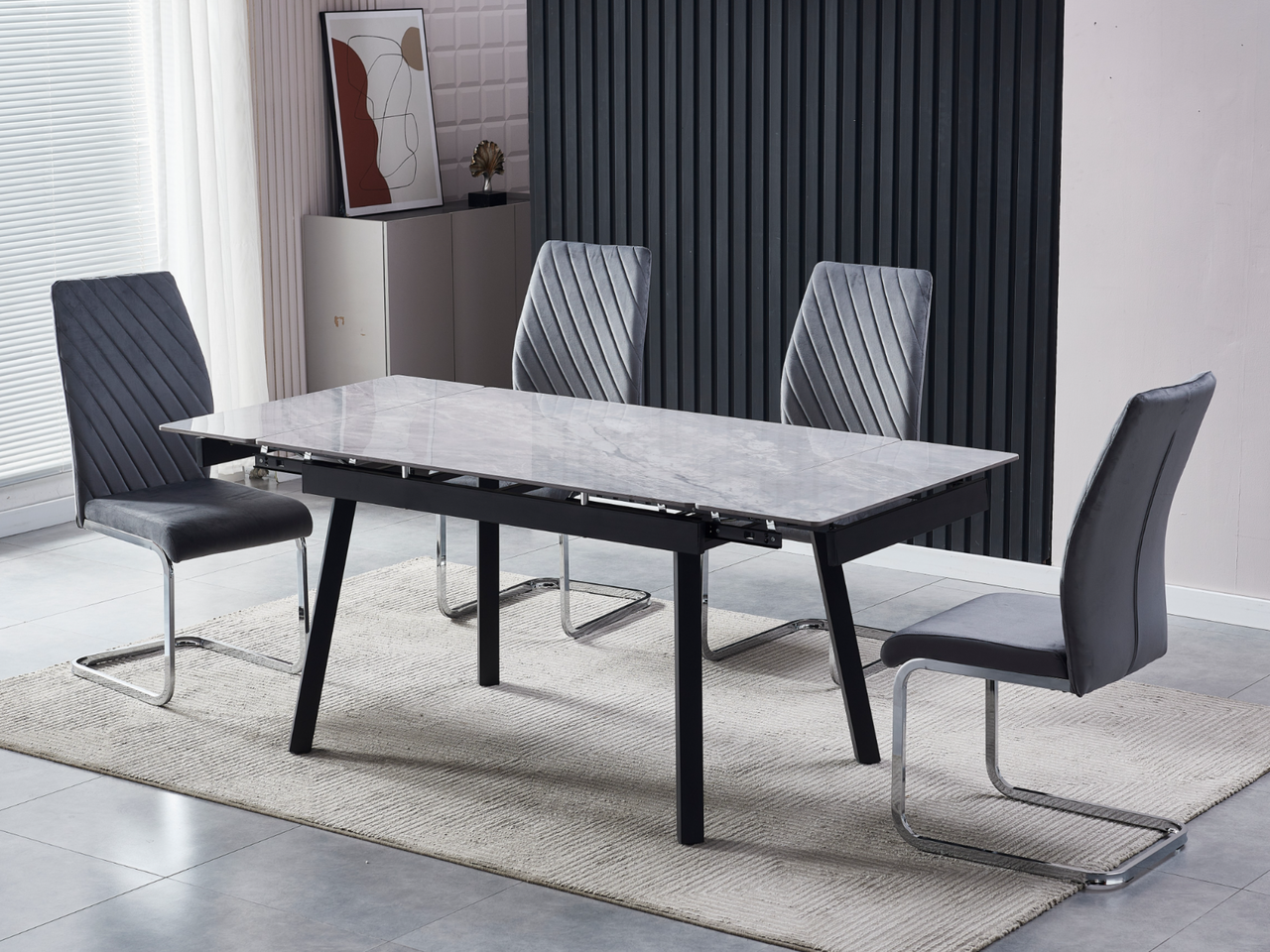 Керамічний стіл TM-88-1 ребека грей + чорний, фото 1