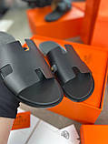 Сланці чорні шкіряні чоловічі шльопанці, фото 7