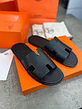 Сланці чорні шкіряні чоловічі шльопанці, фото 2