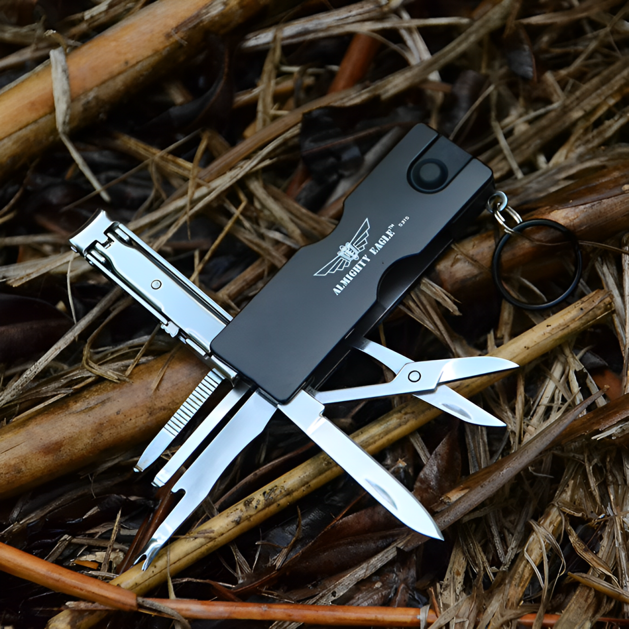 Мультитул манікюрний набір Almighty Eagle S315 з металевим кейсом, Black