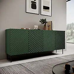Комод широкий з рефленими фасадами ONDA 4D2SZ CAMA зелений