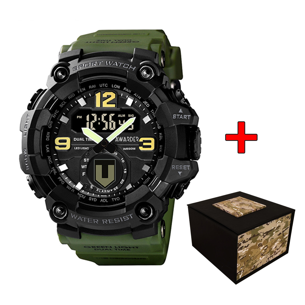 Годинник Авандер004 ТРО Army Green-Black