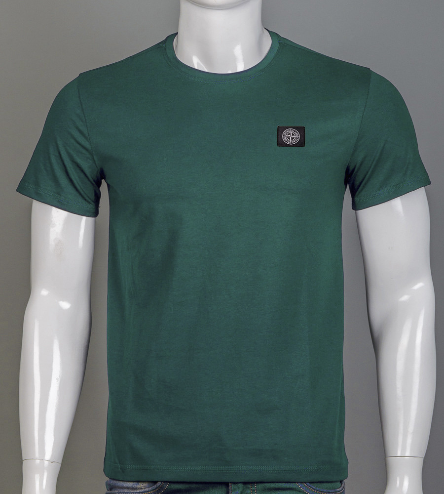Футболка чоловіча Stone Island 2409м Нашивка (Уп.4шт M-XXL), Смарагдовий