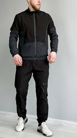 Чоловічий спортивний костюм Under Armour весна літо, тонкий спорт костюм Андер Армор чорний, фото 3