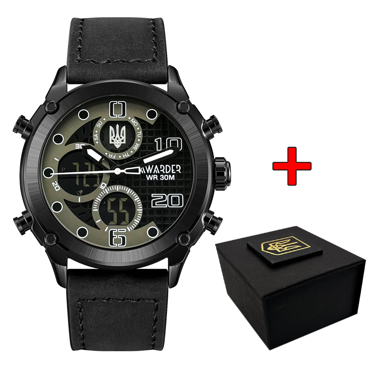 Годинник Авандер017 Тризуб срібло Black