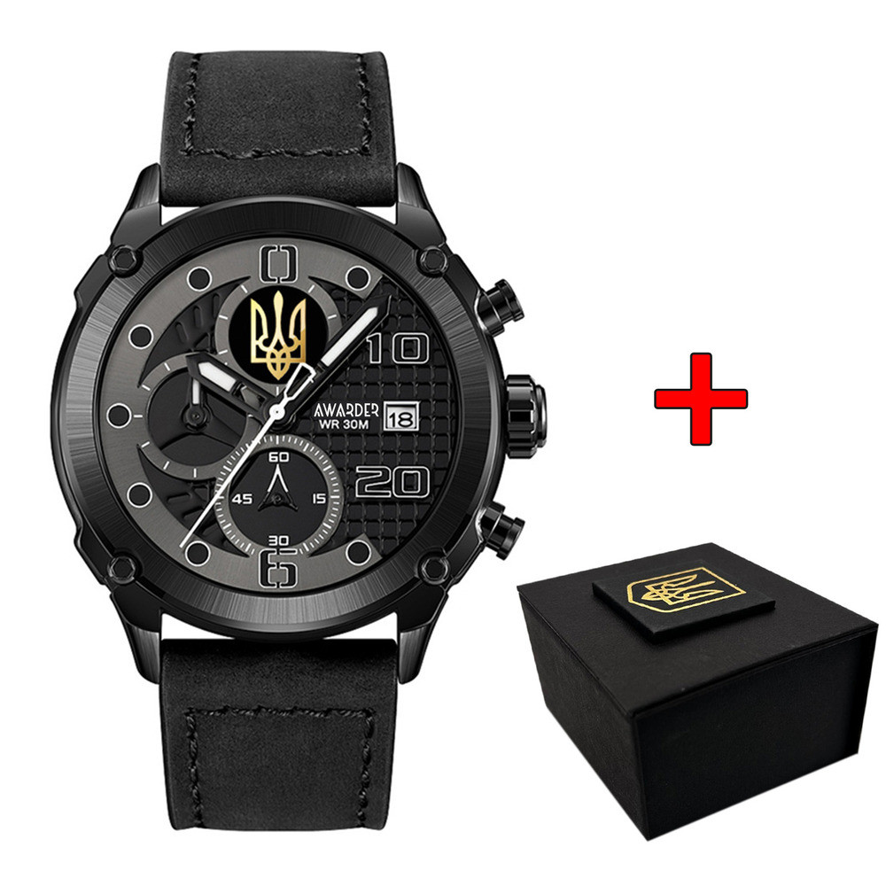 Годинник Авандер Тризуб золото All Black