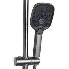Душова система універсальна Qtap Gemini на три споживачі (з виливом) QTGEM111GMB45688 Gunmetal Black PVD, фото 5