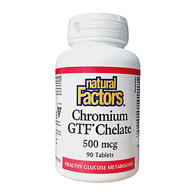 Natural Factors хелат хрому з фактором толерантності до глюкози (GTF) 500 мкг 90 таблеток
