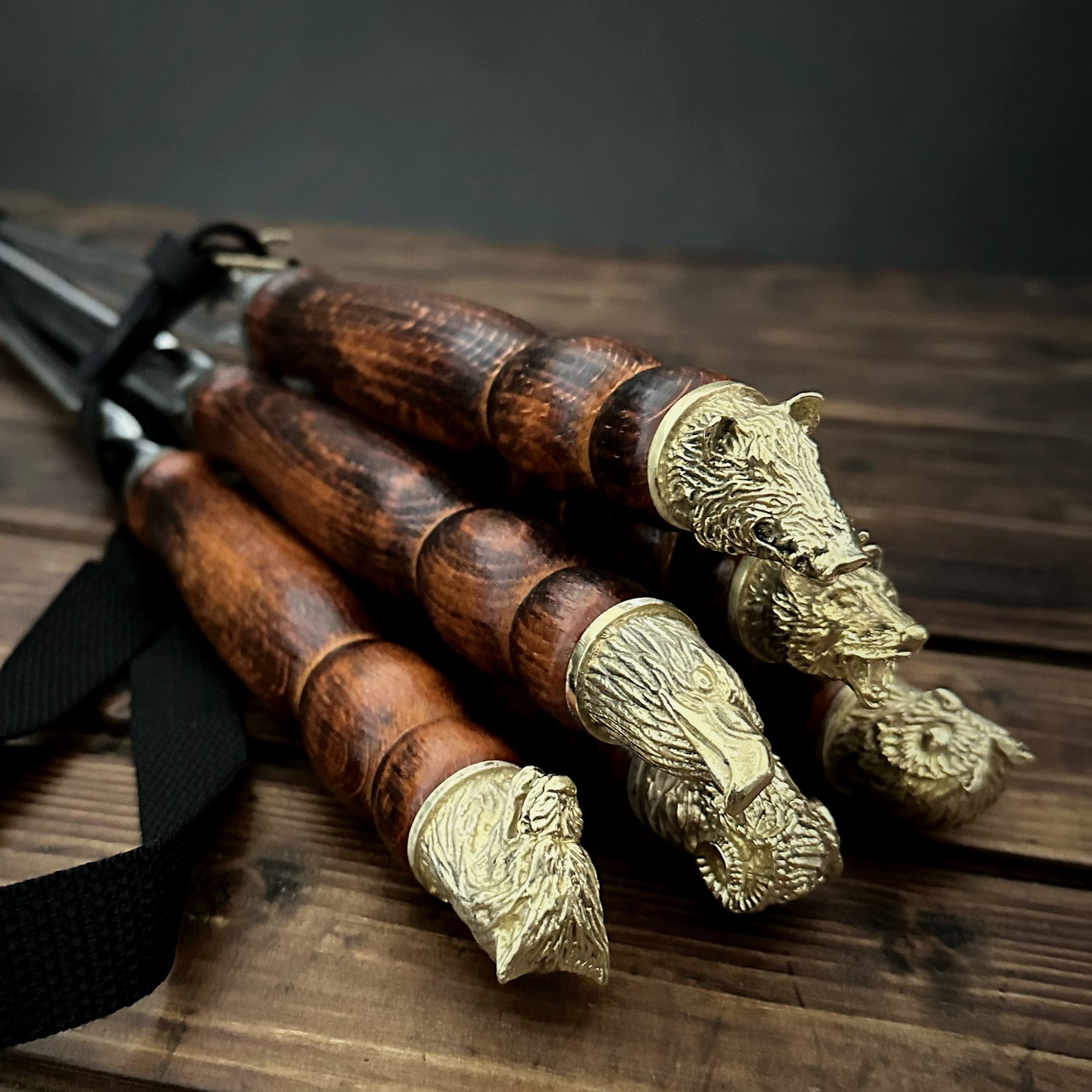 Набір шампурів у колчані з натуральної шкіри «Фауна», фото 1