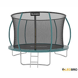 Батут із внутрішньою захисною сіткою 252 см LEOBRO Premium Pro 8FT GREEN для дітей на дачу в приватний будинок