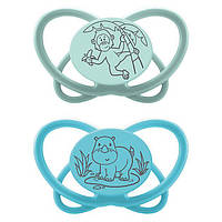 Соска силіконова пустушка NIP Мій метелик 0-6 місяців, 2 шт + кейс-стерилізатор