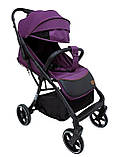 Коляска прогулянкова дитяча JOY Geneva (підсклянник, телескопічна ручка) GN-42285 Фіолетова, фото 4