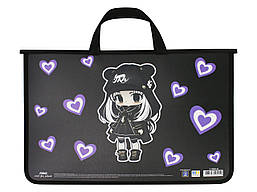 Портфель пластиковий на блискавці А4 Maxi 2 відділення, д