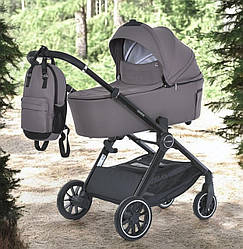 Коляска дитяча 2 в 1 люлька/прогулянковий блок, дощовик, москітна сітка, сумка, ME 1126 GENESIS Taupe Gray