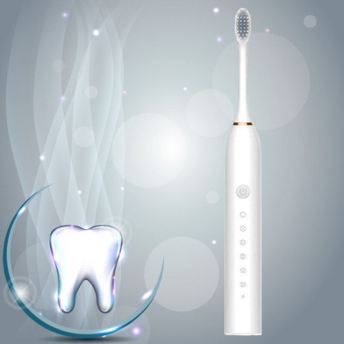 Електрична зубна щітка SONIC TOOTHBRUSH X-3 на акумуляторі зі змінними насадками від USB