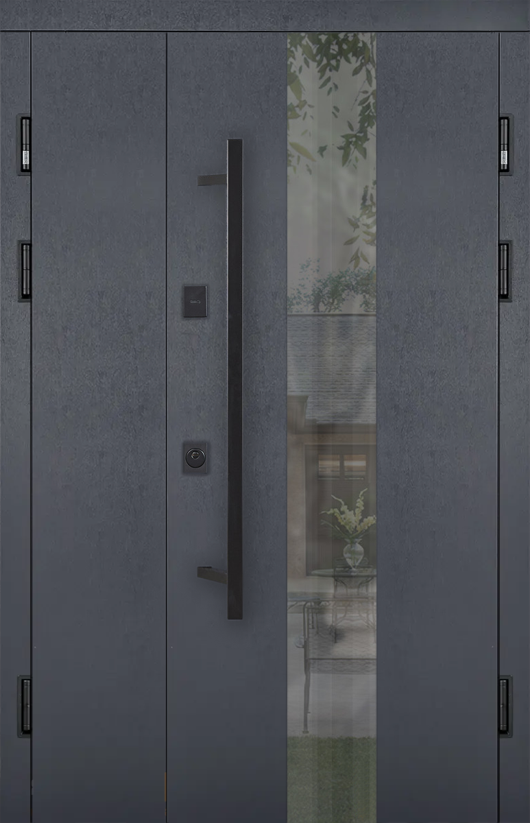 Полуторні вхідні двері з терморозривом Queen Termix Антрацит, фото 1