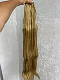 Накладний хвіст русявий прямий No24 на гумці шиньйон термосхідний рівний, фото 3