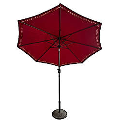 Парасолька Stenson "Кава" з led-підсвіткою антивітер із нахилом 3 м 6 спиць