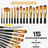 Професійний набір пензлів для малювання Worison 17 предметів у футлярі, фото 5