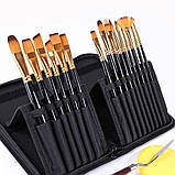 Професійний набір пензлів для малювання Worison 17 предметів у футлярі, фото 7