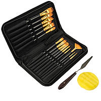 Професійний набір пензлів для малювання Worison 17 предметів у футлярі