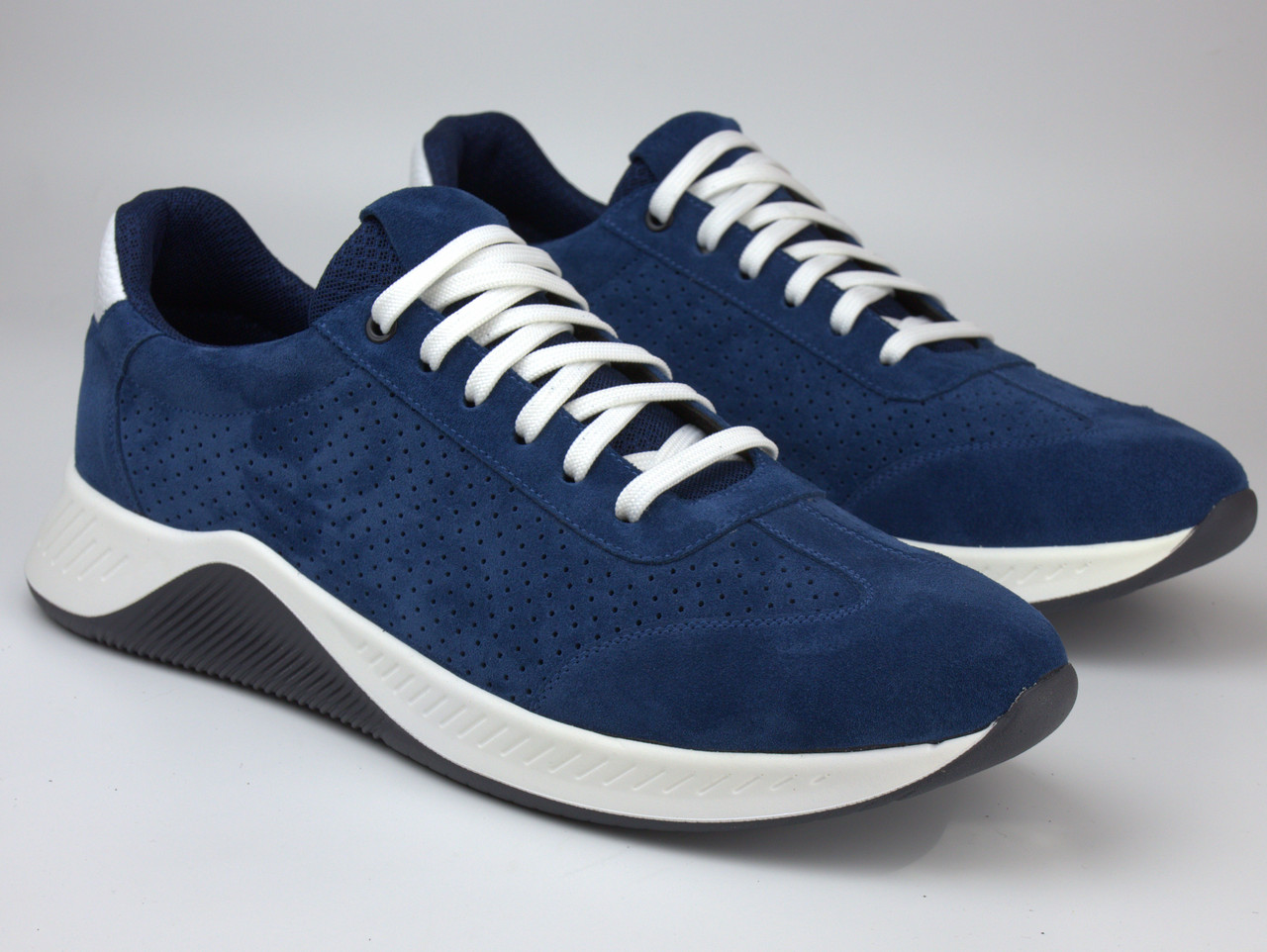 Взуття великих розмірів 46 47 48 49 50 кросівки замшеві літні з перфорацією Rosso Avangard DolGa Blue Perf BS, фото 1