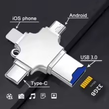 Картрідер Yolpha 4в1 (usb/lighting/type-c/micro)