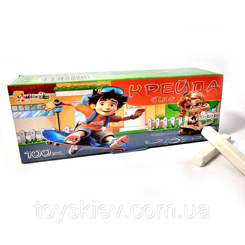 827051
Мел білий, квадратний, 12х12х80мм, 100 шт Незнайка, фото 1