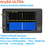 Векторний аналізатор ланцюгів спектра мереж антен ZEENKO TinySA ULTRA+ ZS405, 100 кГц-5,3 ГГц, IPS TFT LCD, фото 3