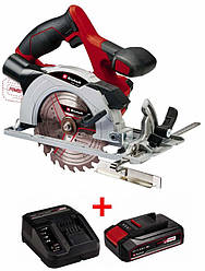 Потужна пила циркулярна акумуляторна Einhell TE-CS 18/150 Li - Solo : з АКБ 18V 2.5 Ah, диск 150 x 10 x 1,6 мм / 24 зубів