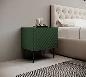 Приліжкові тумби зелені ONDA CAMA рефлені фасади (2шт.)