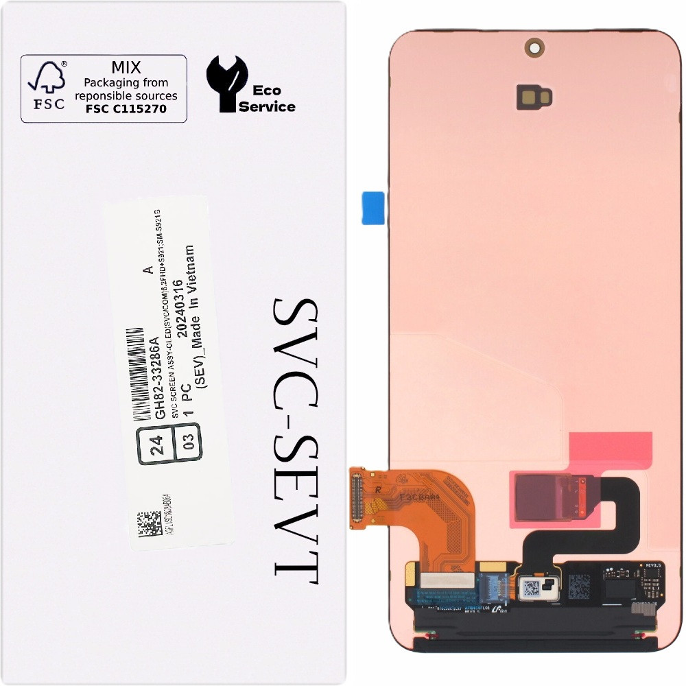 Дисплей Samsung S921 Galaxy S24 чорний, Amoled, оригінал, сервісна упаковка, GH82-33286A, фото 1