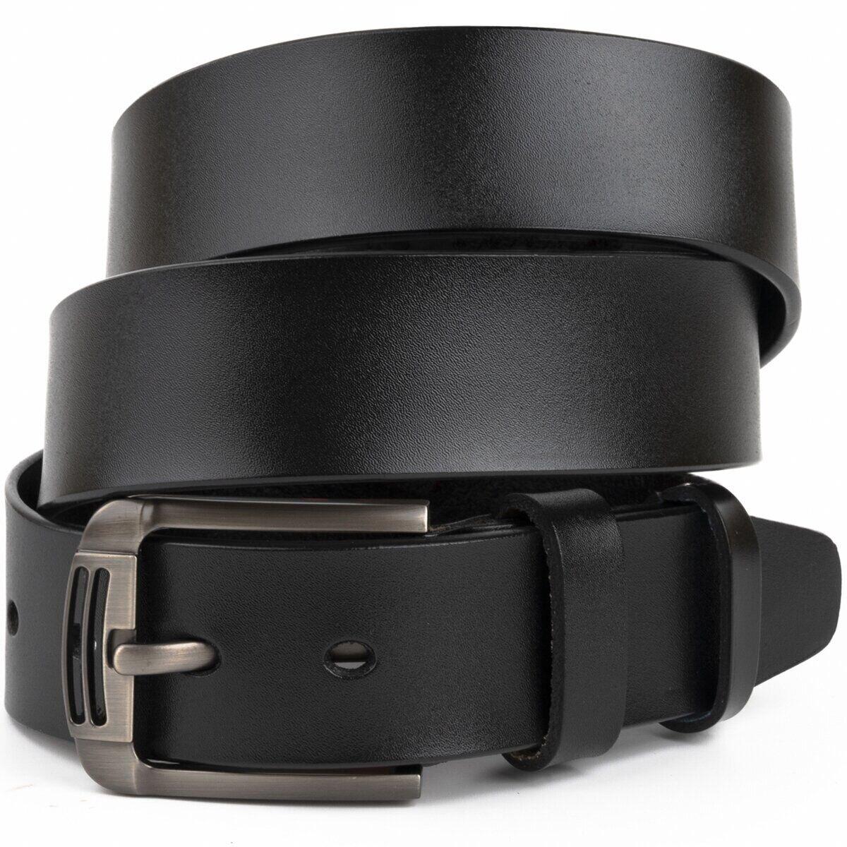 Ремінь чоловічий з затемненою пряжкою механіка Vintage 20314 Чорний, фото 1