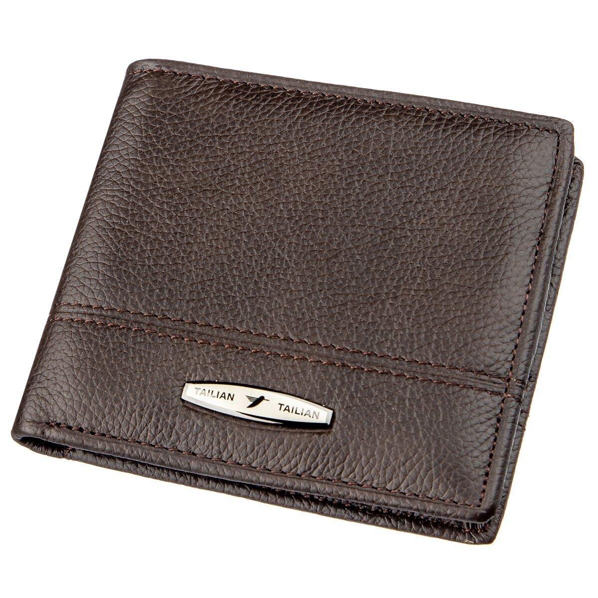 Гаманець чоловічий флотар шкіряний TAILIAN 18999 Темно-коричневий, фото 1